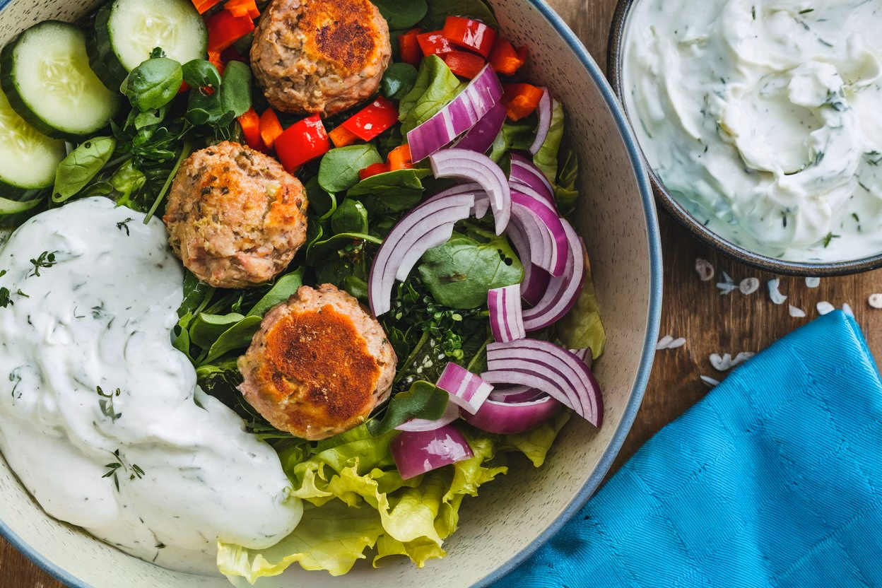 turkey meatballs with tzatziki sauce