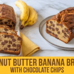 Rich Peanut Butter Banana Bread with Chocolate Chips