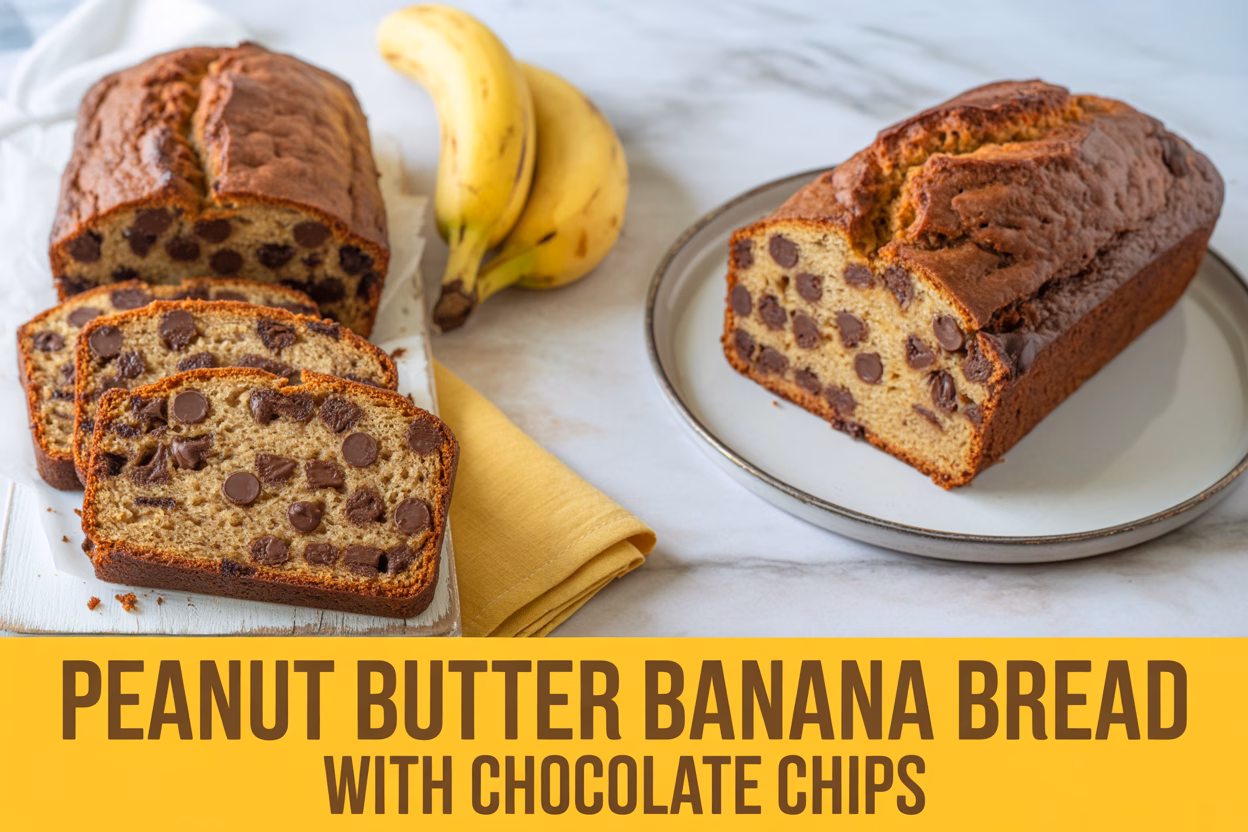 Rich Peanut Butter Banana Bread with Chocolate Chips