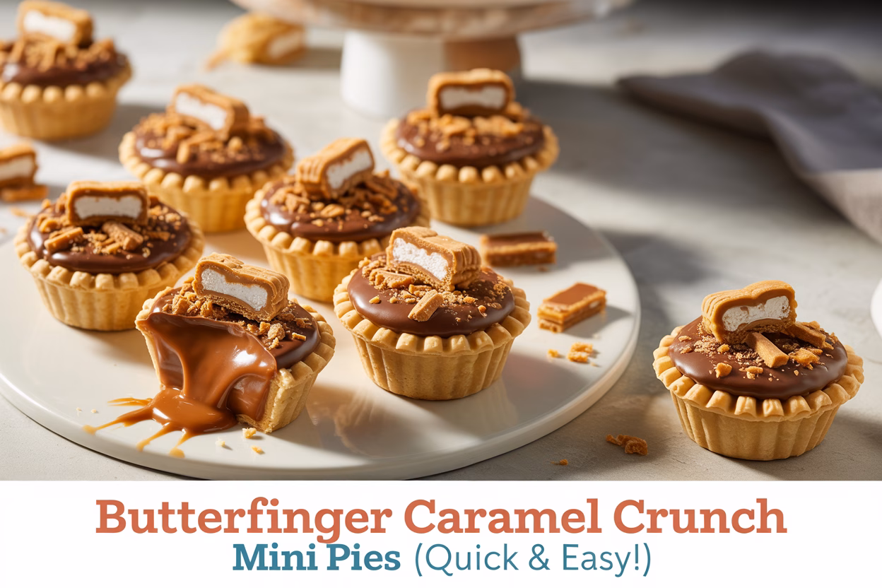 Decadent Butterfinger Caramel Crunch Mini Pies