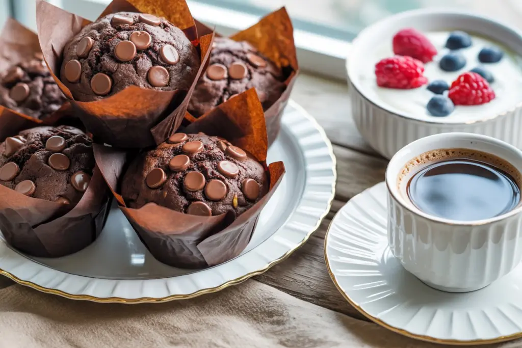 healthy chocolate oatmeal muffins
