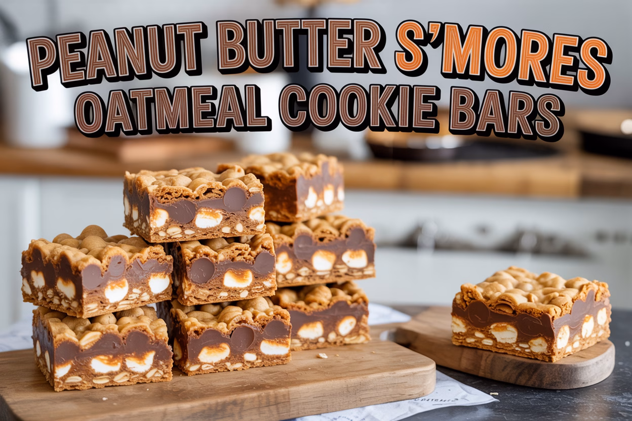 Peanut Butter S’mores Oatmeal Cookie Bars
