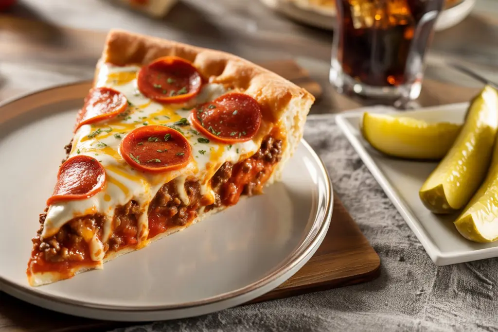 Deep Hamburger & Pepperoni Pizza Pie
