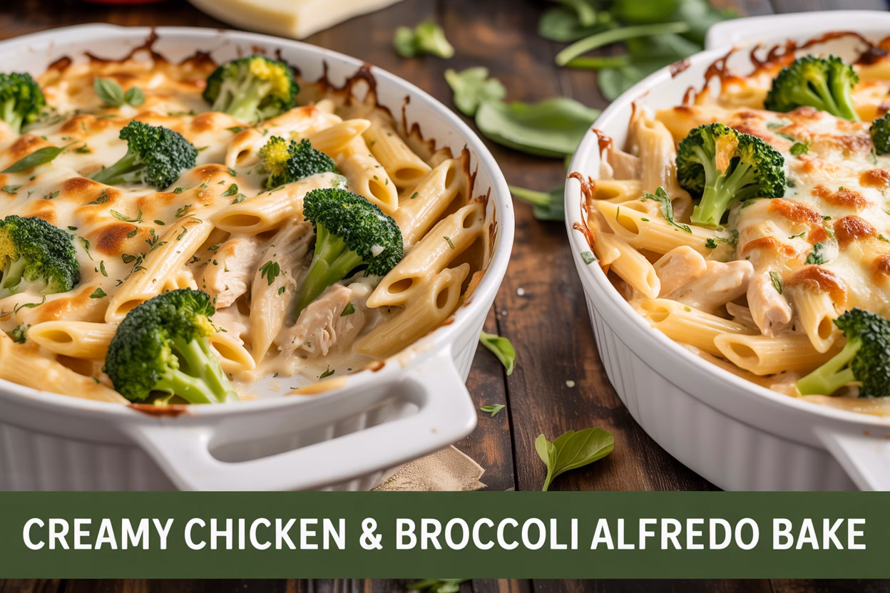 Creamy Chicken & Broccoli Alfredo Bake