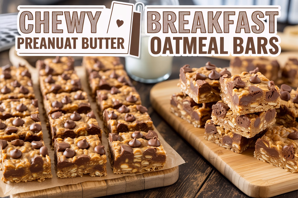Chewy Breakfast Peanut Butter Oatmeal Bars