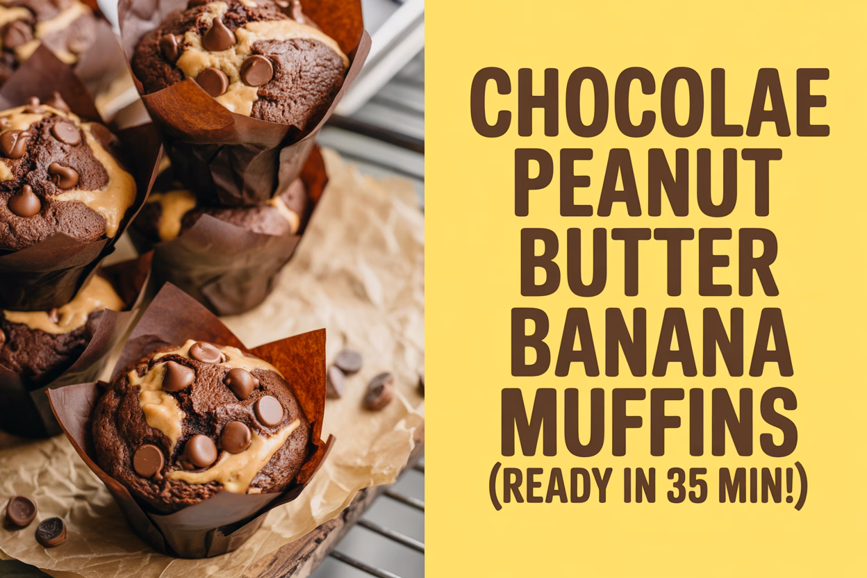 Chocolate Peanut Butter Banana Muffins Recipe
